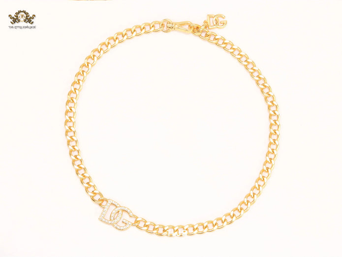 Alphabet D link chain necklace