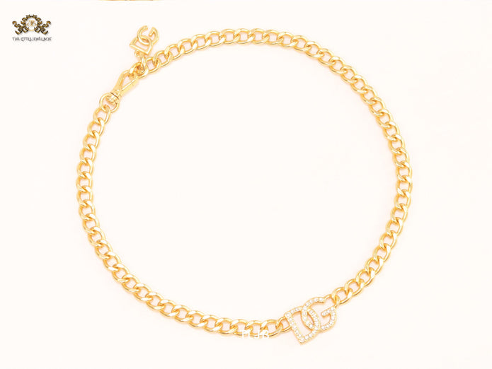 Alphabet D link chain necklace
