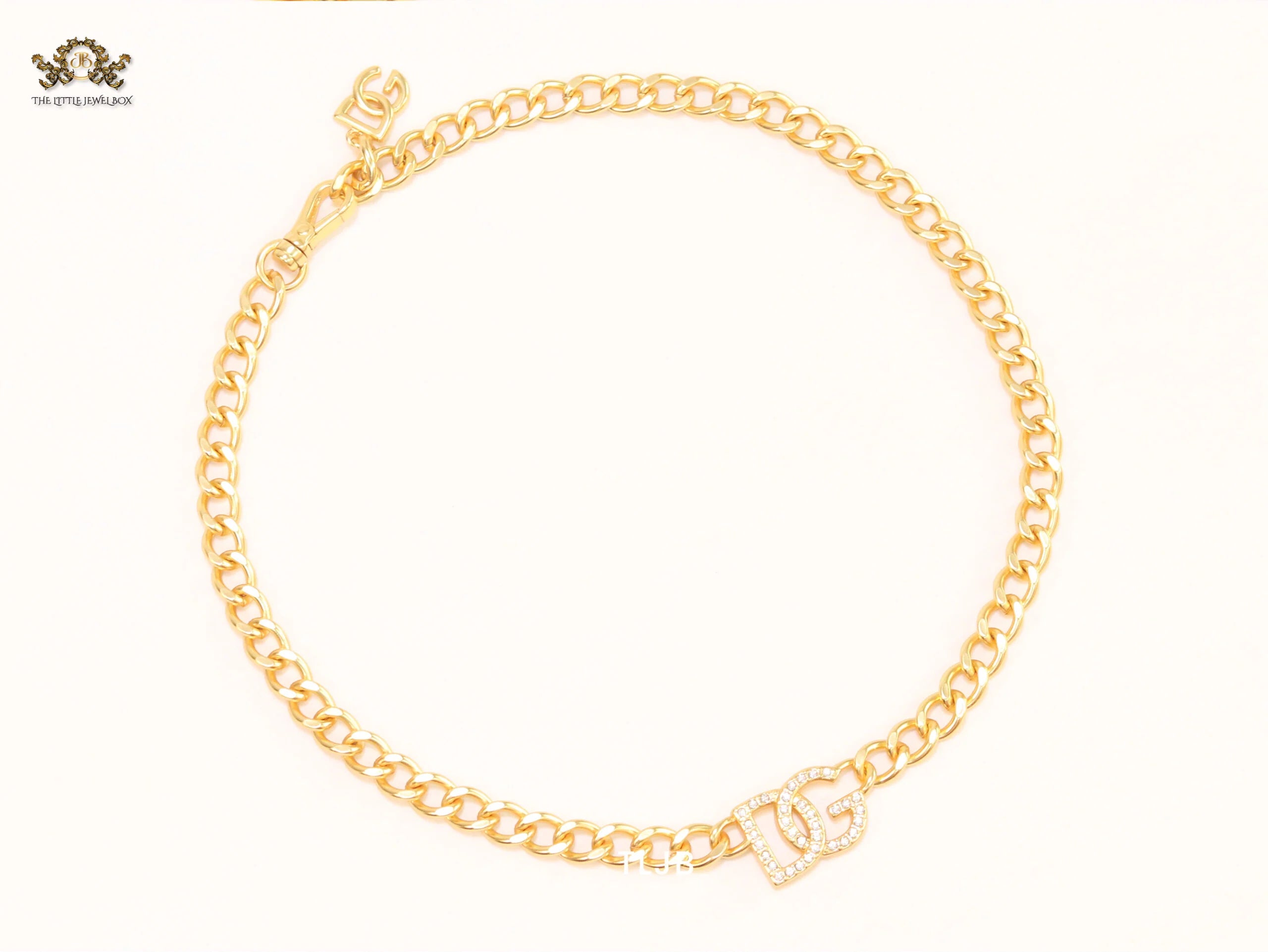 Alphabet D link chain necklace