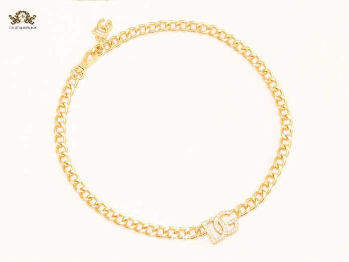 Alphabet D link chain necklace