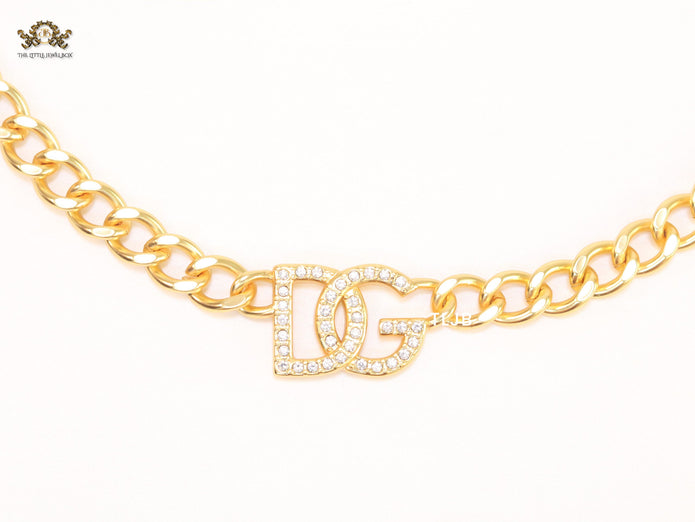 Alphabet D link chain necklace