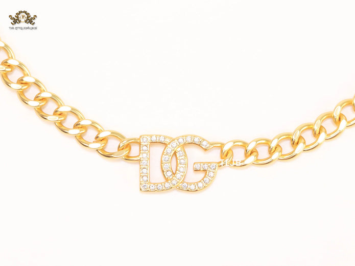 Alphabet D link chain necklace