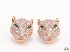 Cz panther studs in rose gold finish