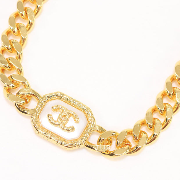 Double C chunky link chain necklace