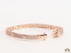 Rose Gold plated openable bracelet studded with cz