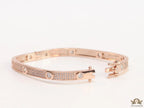 Rose Gold plated openable bracelet studded with cz