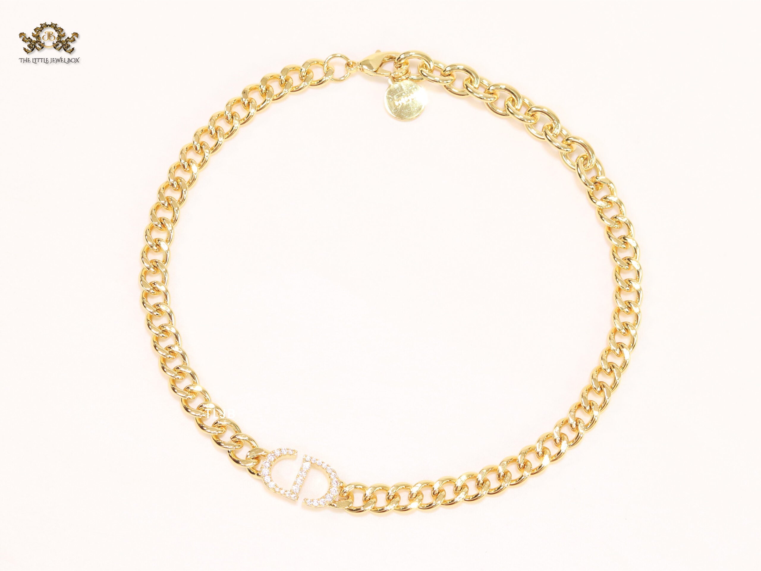 Alphabet CD cz link chain 10mm