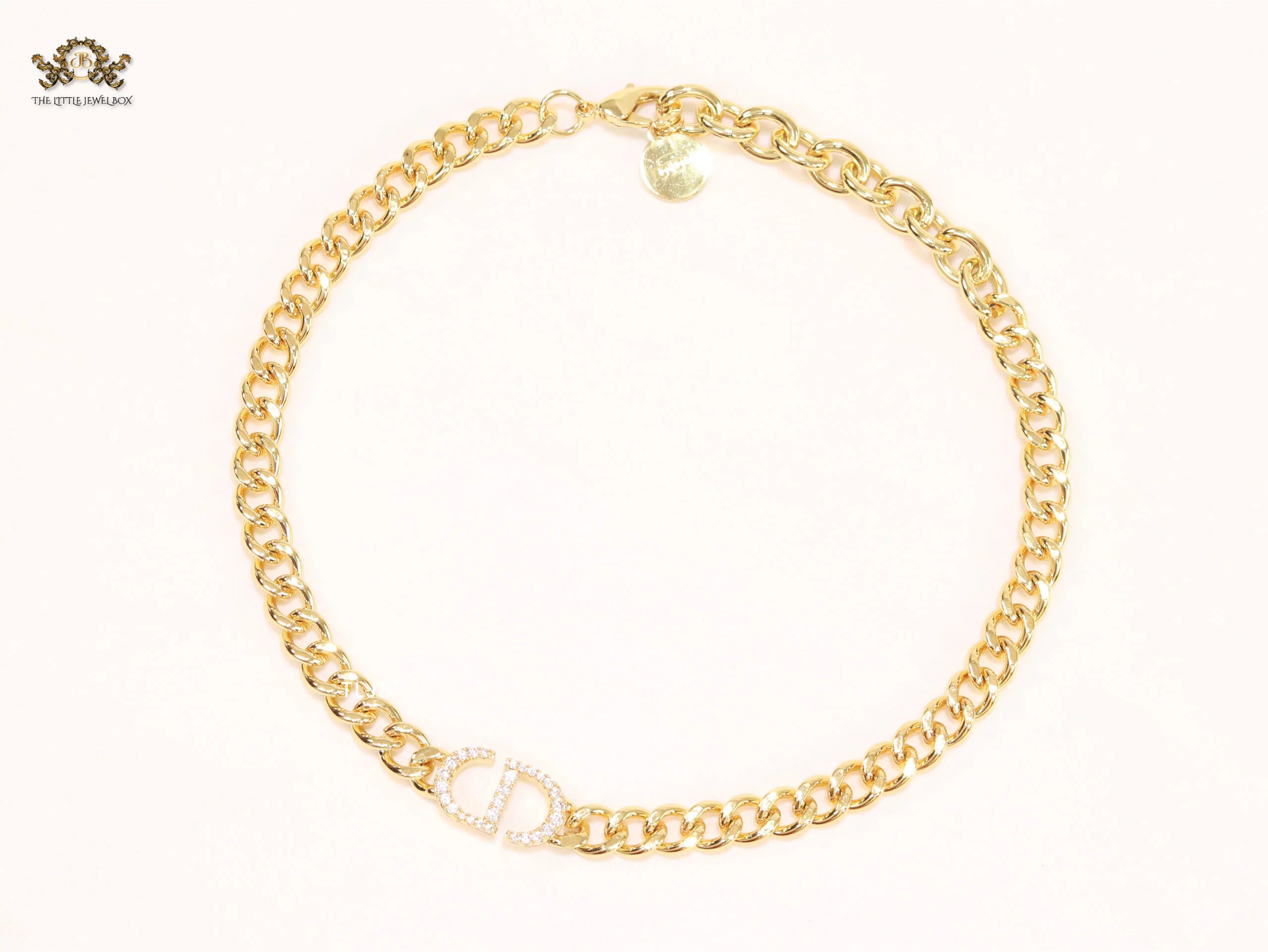 Alphabet CD cz link chain 10mm