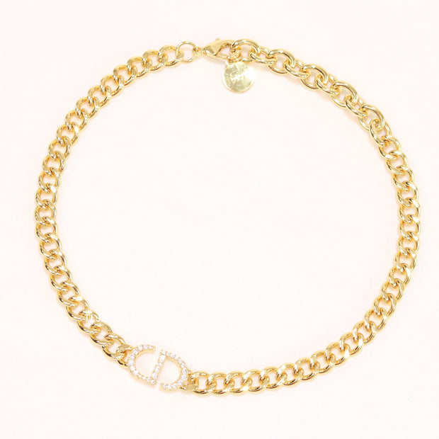 Alphabet CD cz link chain 10mm