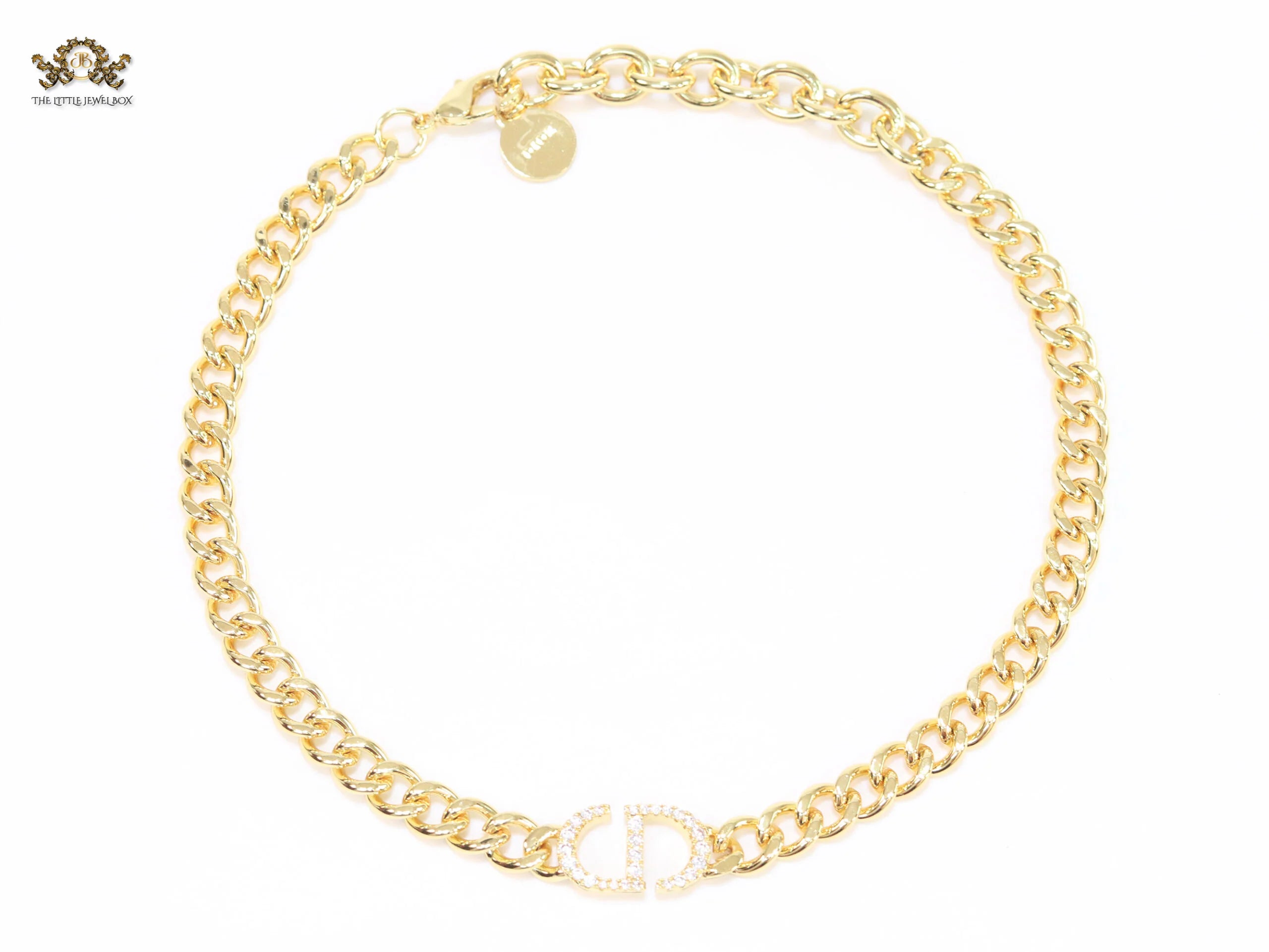 Alphabet CD cz link chain 10mm