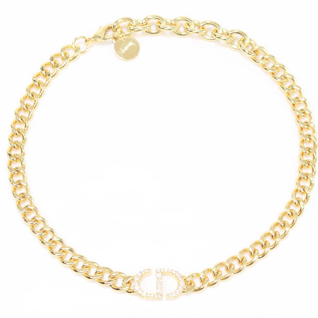 Alphabet CD cz link chain 10mm