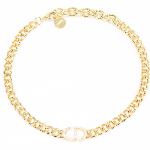 Alphabet CD cz link chain 10mm