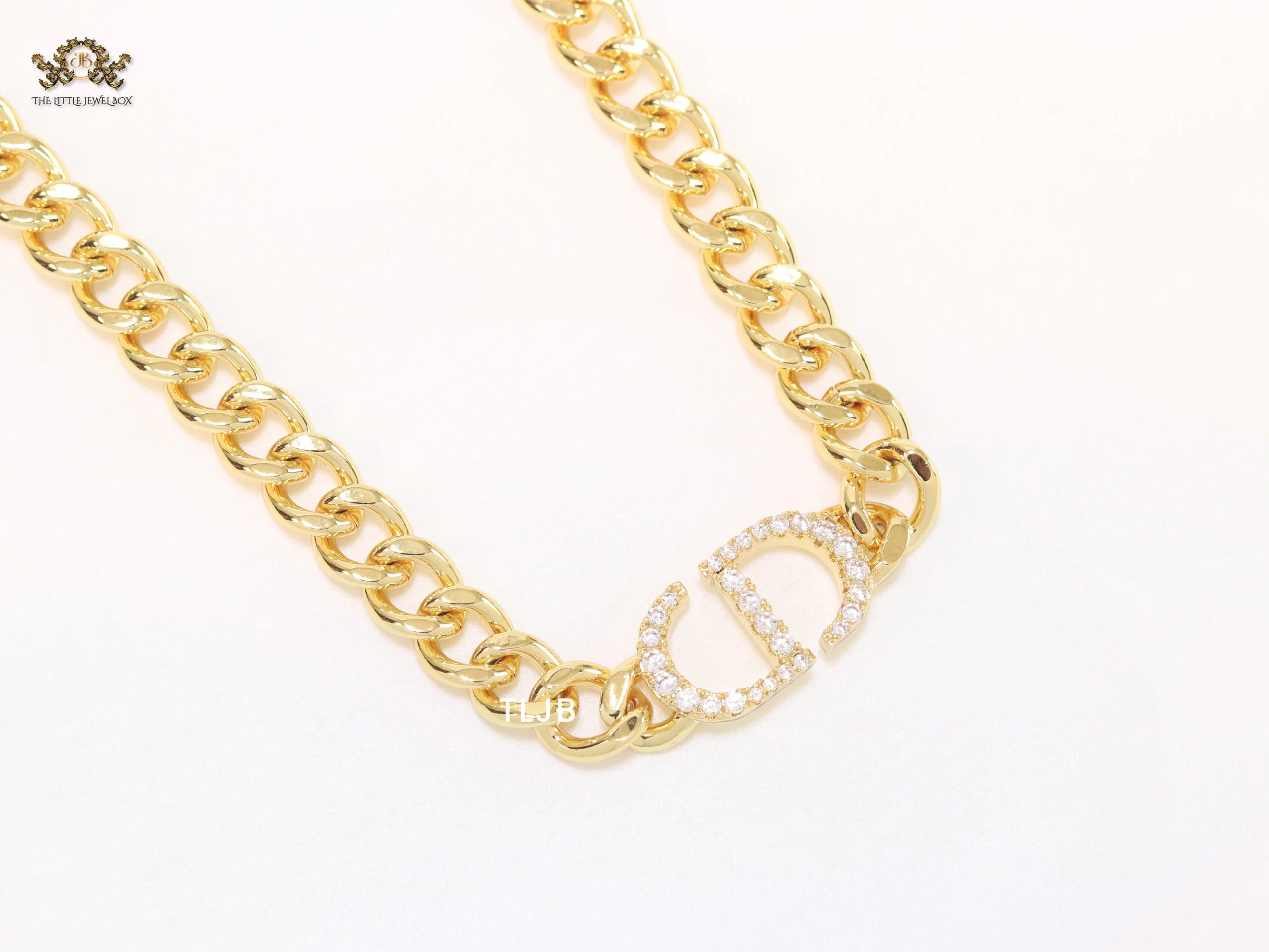 Alphabet CD cz link chain 10mm