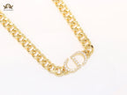 Alphabet CD cz link chain 10mm