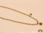 Gold plated padlock and chime necklace