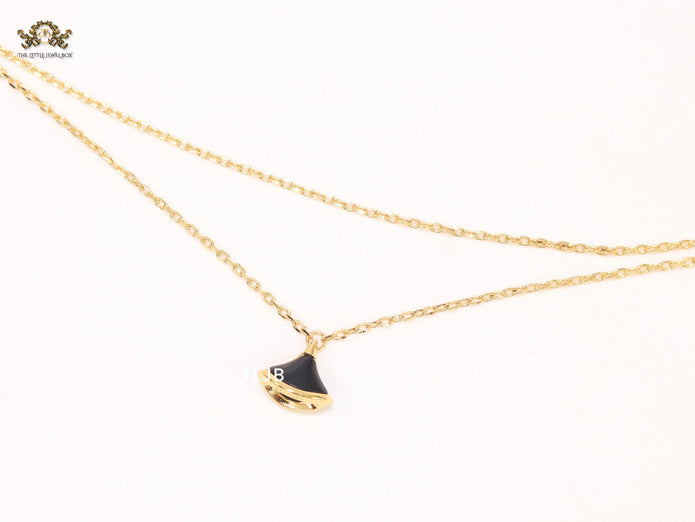 Alphabet B  sleek chain bracelet black