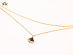 Alphabet B  sleek chain bracelet black
