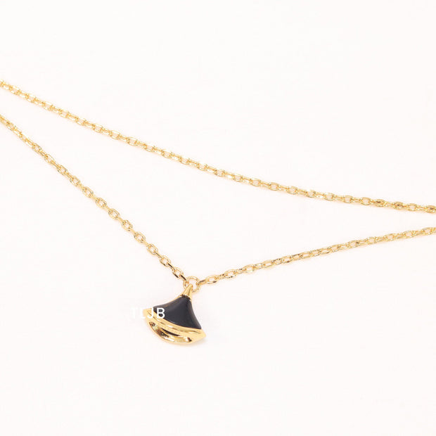 Alphabet B  sleek chain bracelet black