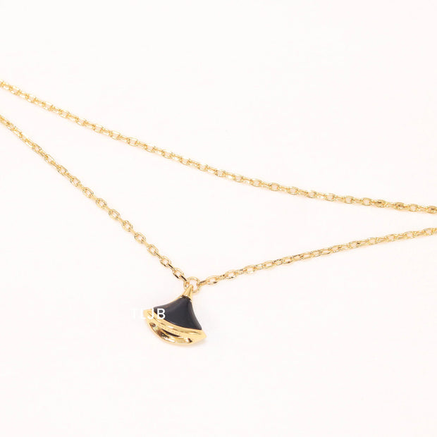 Alphabet B  sleek chain bracelet black