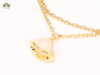 Alphabet B  sleek chain bracelet white