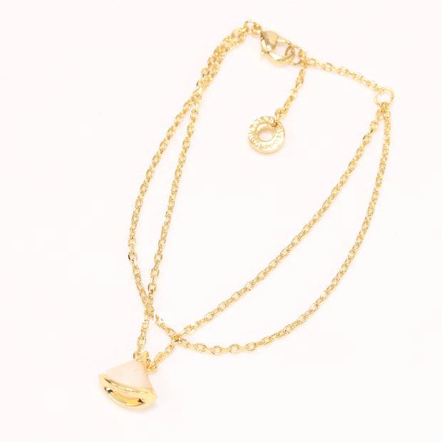 Alphabet B  sleek chain bracelet white
