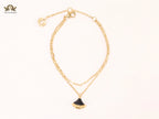 Alphabet B  sleek chain bracelet black