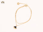 Alphabet B  sleek chain bracelet black