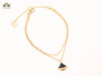 Alphabet B  sleek chain bracelet black
