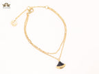 Alphabet B  sleek chain bracelet black