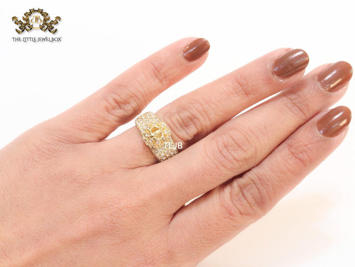 Alphabet CD queen ring with cz
