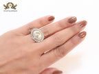 Vintage white double G ring