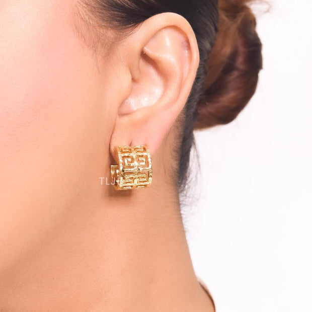 Double F gold small hoops
