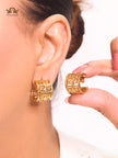 Double F gold small hoops