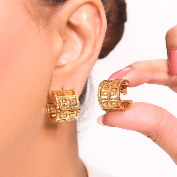 Double F gold small hoops