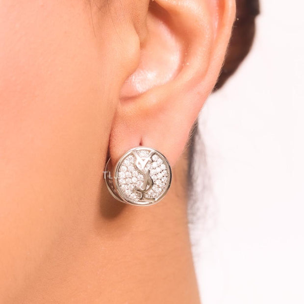 Alphabet Y & L small platinum plated CZ studs