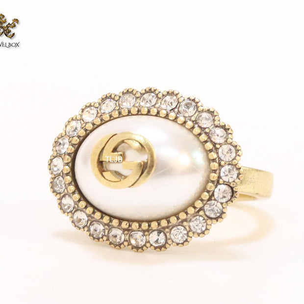 Vintage white double G ring
