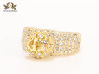 Alphabet CD queen ring with cz