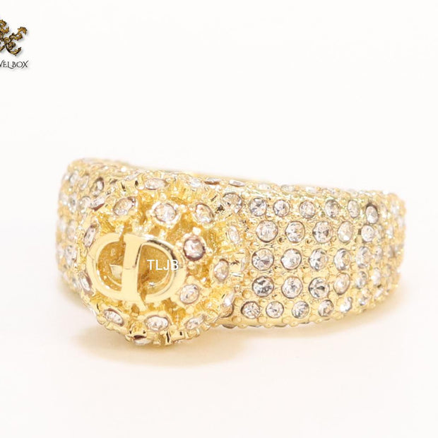 Alphabet CD queen ring with cz