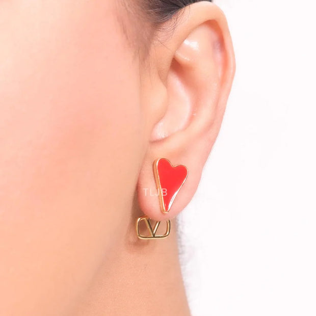 Red heart and oven V studs