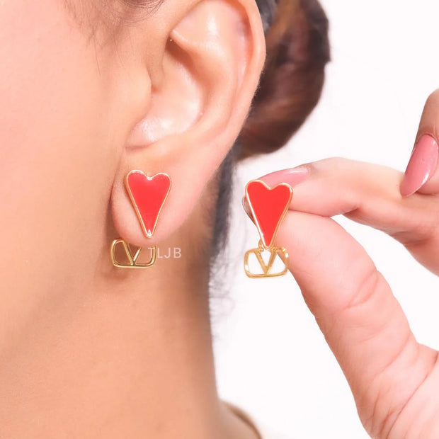 Red heart and oven V studs