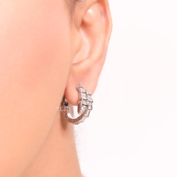 Silver plated serpentine hoops