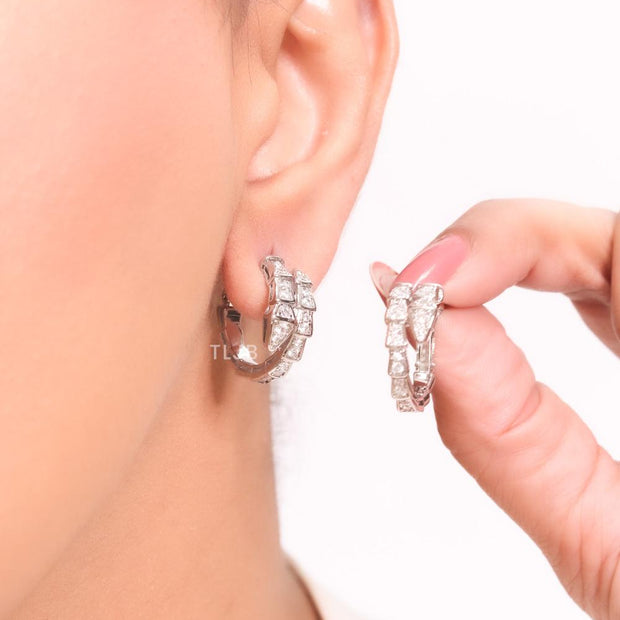 Silver plated serpentine hoops