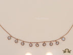Rose gold plated chain with cz drop charms