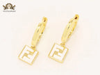 Double F white enamel and gold hoops