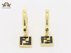Double F black enamel and gold hoops