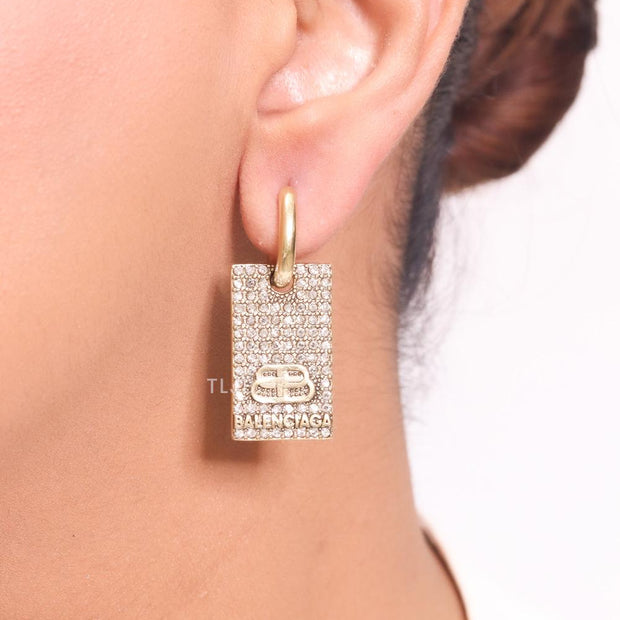 Alphabet BLCG rectangle earrings