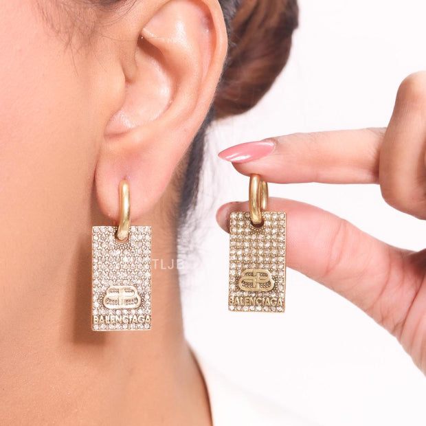 Alphabet BLCG rectangle earrings