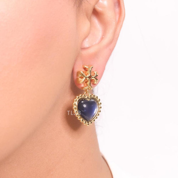 Alphabet T heart earrings