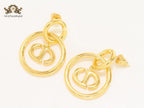 Alphabet CD round gold earrings
