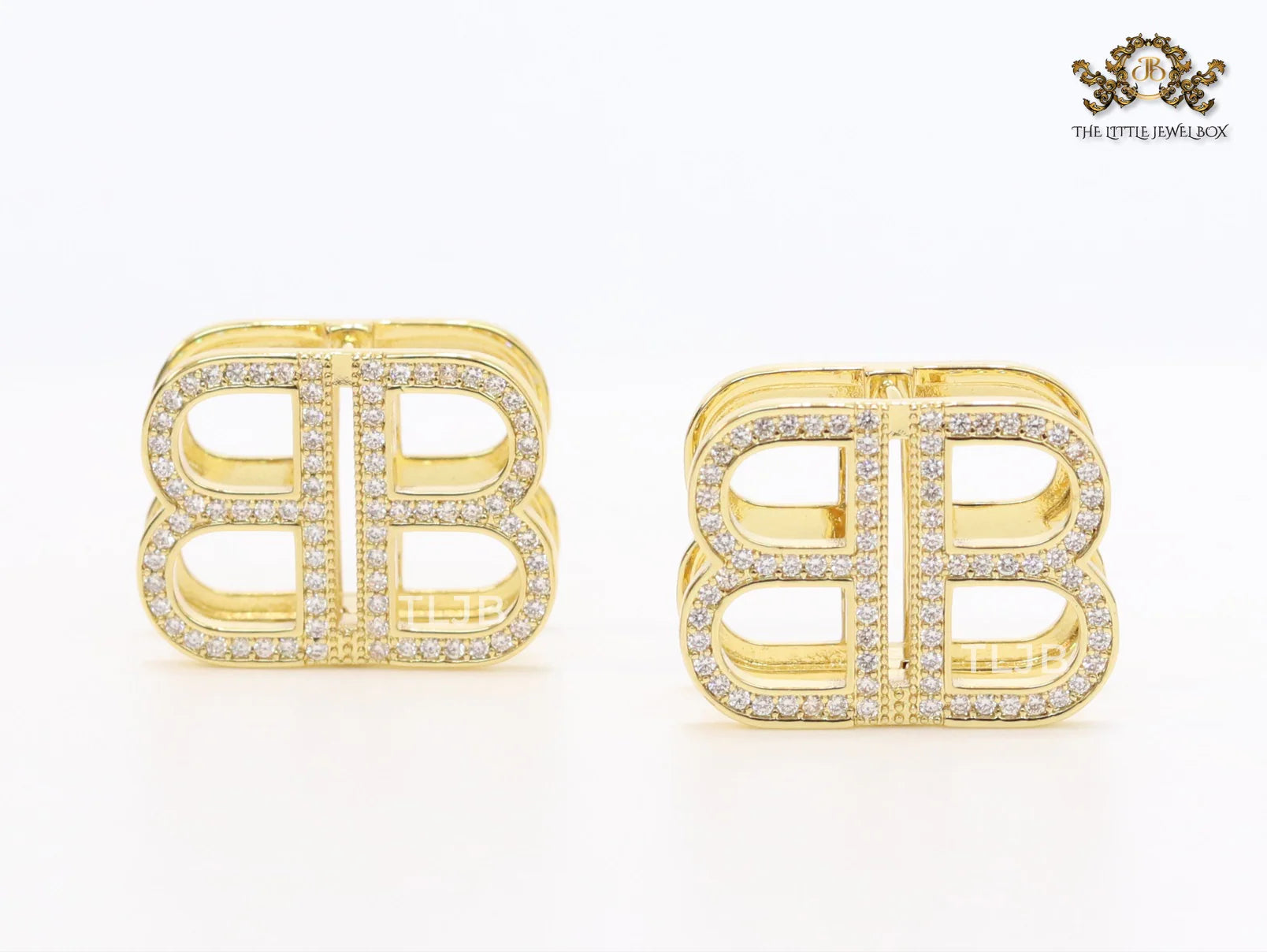 Double B CZ gold studs